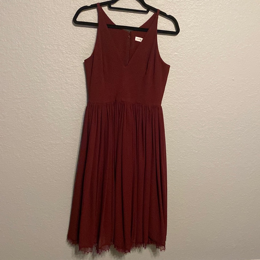 Dress the Population Dress Burgundy